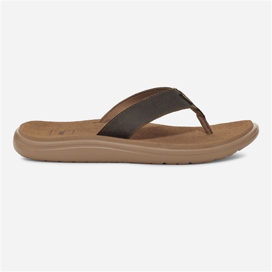 Chanclas Teva Voya Flip Cuero Hombre Marrom | 258193-ERB