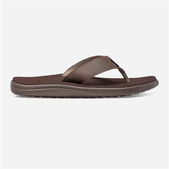 Chanclas Teva Voya Flip Cuero Hombre Marrom Oscuro | 742680-NIU