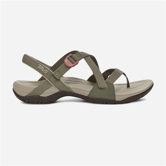 Sandalias Teva Ascona Cross Correa Mujer Verde Oliva | 603159-PHL