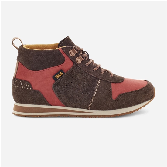 Tenis Teva Highside '84 Mid Mujer Marrom Oscuro / Rojos | 324650-GND